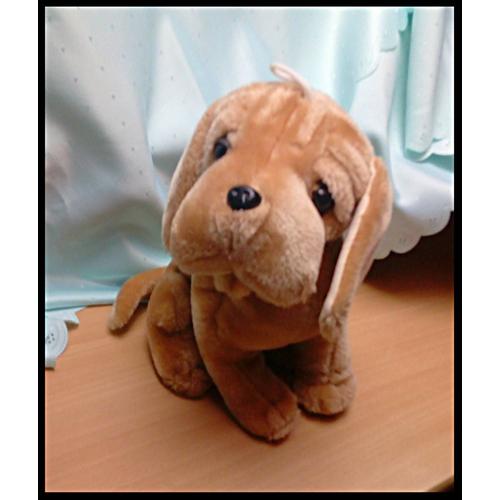 Grande Peluche Chien - Très Beau - Aspect Réaliste - Doudou Tout Doux Animal Animaux - Peluche Figurine Doudou Déco Décoration De Chambre - Pour Enfant Fille Ou Garçon Garcon - Brun Marron Clair