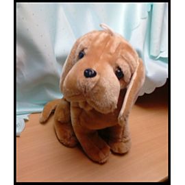 Grande Peluche Chien - Très Beau - Aspect Réaliste - Doudou Tout Doux Animal Animaux - Peluche Figurine Doudou Déco Décoration De Chambre - Pour Enfant Fille Ou Garçon Garcon - Brun Marron Clair