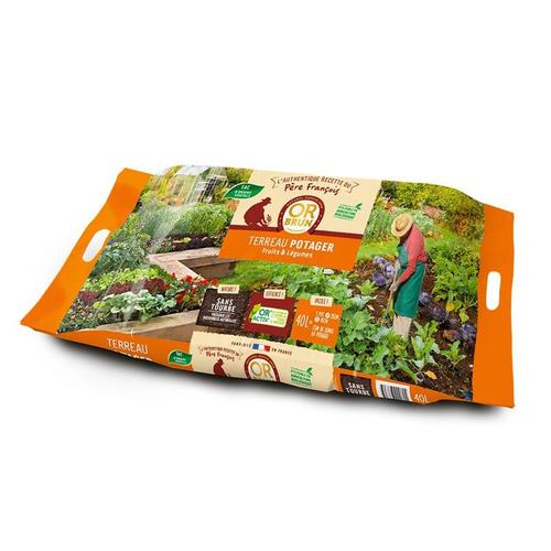 Terreau Potager Père François 40l Avec Mycorhizes - Or Brun