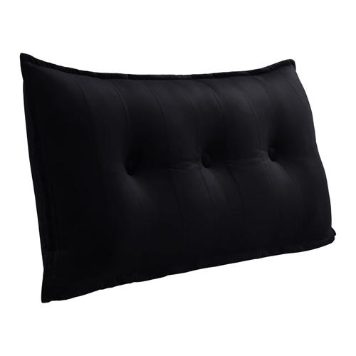 Vercart Grand Oreiller De Lit Décoratif, Coussin De Lecture Capitonné De Boutons, Oreiller De Corps Pour Dormeur Latéral, Noir Velours