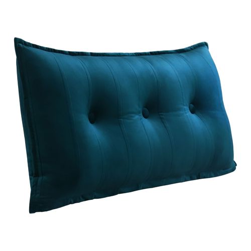 Vercart Grand Oreiller De Lit Décoratif, Coussin De Lecture Capitonné De Boutons, Oreiller De Corps Pour Dormeur Latéral, Bleu Velours