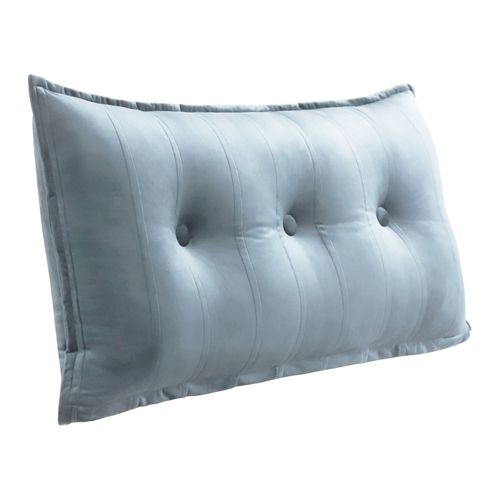 Vercart Grand Oreiller De Lit Décoratif, Coussin De Lecture Capitonné De Boutons, Oreiller De Corps Pour Dormeur Latéral, Gris Velours