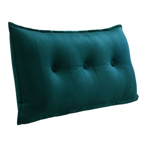 Vercart Grand Oreiller De Lit Décoratif, Coussin De Lecture Capitonné De Boutons, Oreiller De Corps Pour Dormeur Latéral, Turquoise Velours
