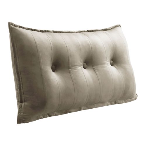 Vercart Grand Oreiller De Lit Décoratif, Coussin De Lecture Capitonné De Boutons, Oreiller De Corps Pour Dormeur Latéral, Brun Clair Velours