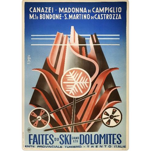 Affiche Ski Dolomites