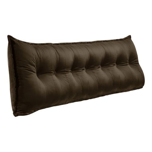 Vercart Grand Oreiller De Lit Décoratif, Coussin De Lecture Capitonné De Boutons, Oreiller De Corps Pour Dormeur Latéral, Café Velours