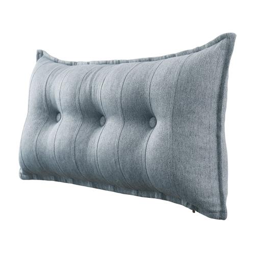 Vercart Grand Oreiller De Lit Décoratif, Coussin De Lecture Capitonné De Boutons, Oreiller De Corps Pour Dormeur Latéral, Gris Mélange De Lin