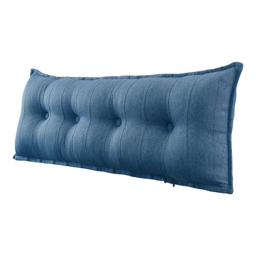 Vercart Grand Oreiller De Lit Décoratif, Coussin De Lecture Capitonné De Boutons, Oreiller De Corps Pour Dormeur Latéral, Bleu Mélange De Lin