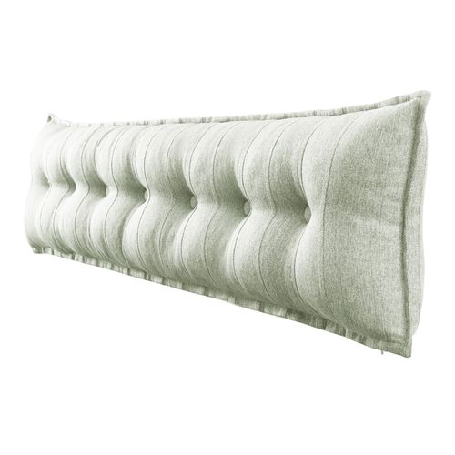 Vercart Grand Oreiller De Lit Décoratif, Coussin De Lecture Capitonné De Boutons, Oreiller De Corps Pour Dormeur Latéral, Ivoire Mélange De Lin
