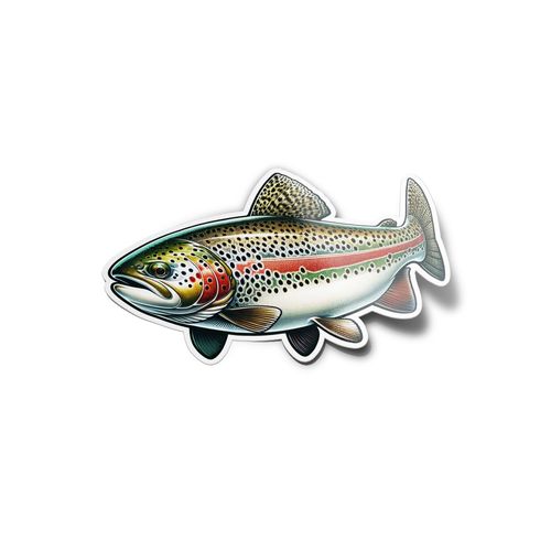 Pack de 5 AUTOCOLLANTS STICKERS Truite Colorée – Autocollant Vinyle pour Passionnés de Pêche poisson et Décoration Nature résistant eau et uv 8cm