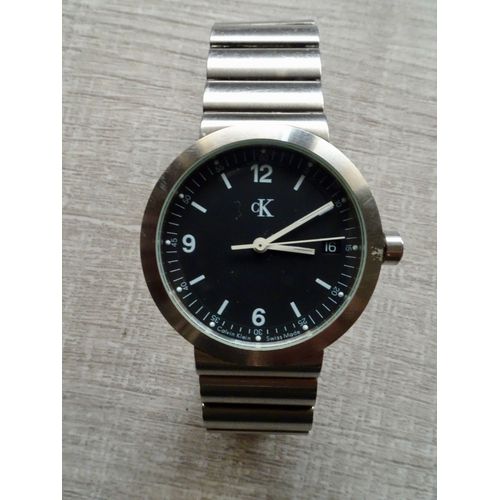 Montre Homme Calvin Klein En Acier Étanche, En Parfait État