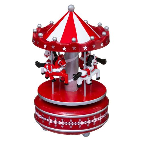Village de Noël Carrousel musical - Rouge
