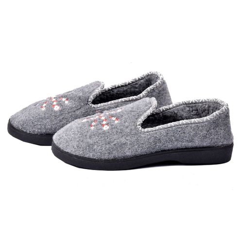 Charentaise Pantoufle Premium Brodee K88r13 Gris