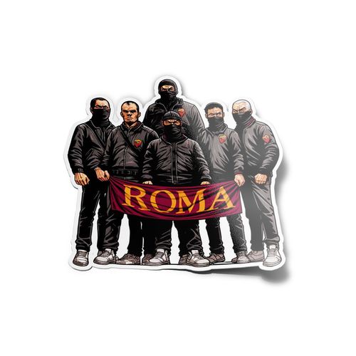 PACK x5 AUTOCOLLANTS STICKERS Ultras Roma As Calcio vinyle Curva Antonio de Falchi vinyle résistant eau & uv supporters hooligans 9x9cm fans