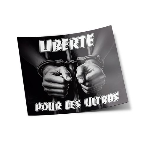 Pack de 5 AUTOCOLLANTS Stickers Vinyle 'Liberté pour les Ultras' – Résistant à l'Eau et aux UV – Soutien aux Supporters interdits de stade 8cm