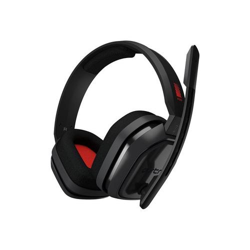 ASTRO A10 - Micro-casque - circum-aural - filaire - jack 3,5mm - gris, rouge