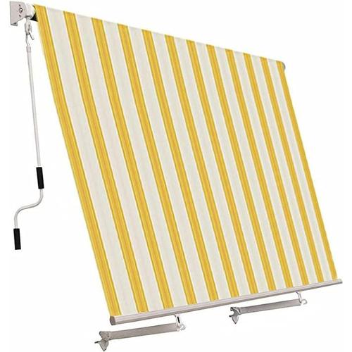 Auvent Automne 100 X H.250 Cm - Jaune / Blanc