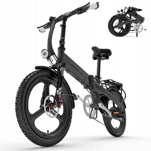 Lankeleisi G660 Vélo Électrique Pliable 500w 110km 12.8ah 35km/H Vtt Cadre M Roue Alu 20" Noir