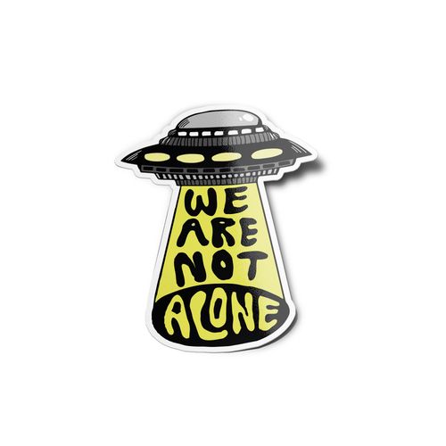 Pack De 5 Autocollants Stickers Vinyle Vaisseau Alien - We Are Not Alone - Extraterrestre Vie Résistant Uv Et Eau - Déco Fun Chill Amusant 9x7cm