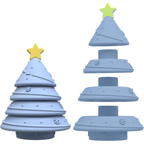 Jouet De Tour Empilable,Blocs Empilables Doux En Forme De Sapin De Noël,Cadeaux De Noël Pour Bébés 6 12 18 Mois,Garçons,Filles(Bleu)