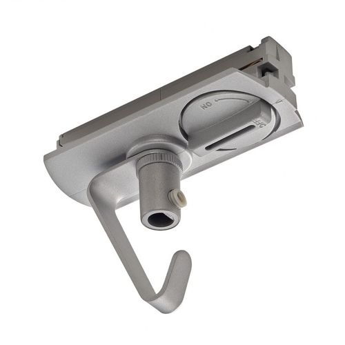 Adaptateur pour rail 1 allumage 230V, gris argent, électrique, crochet