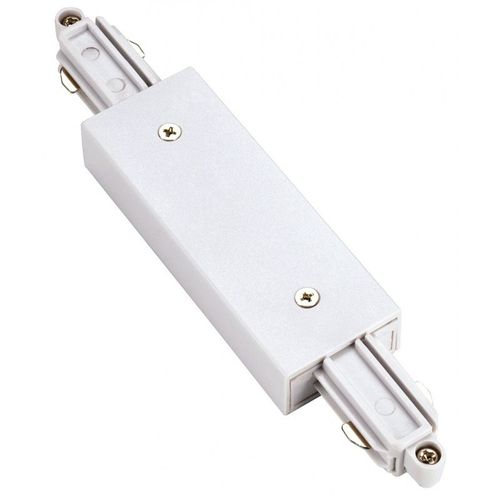Connecteur droit pour rail 1 allumage 230V, blanc, avec alimentation c
