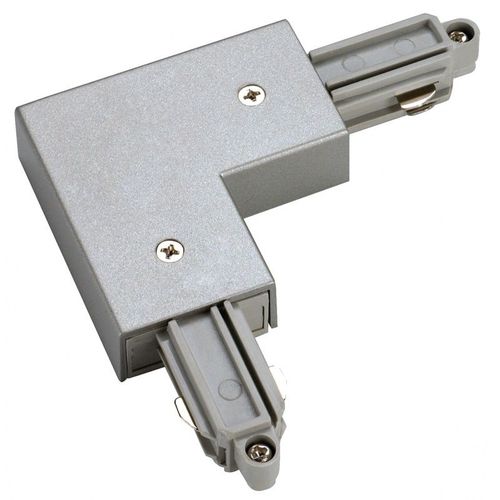 Connecteur 90° pour rail 1 allumage 230V, gris argent, terre intérieur