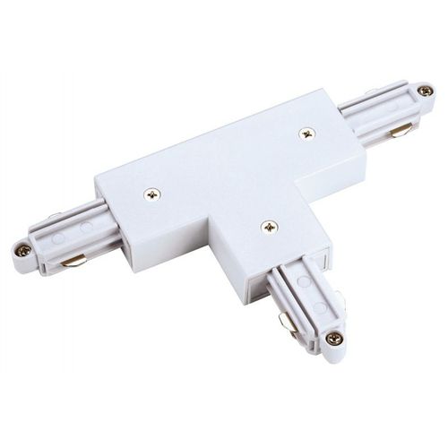 Connecteur en T pour rail 1 allumage 230V, blanc, terre droite