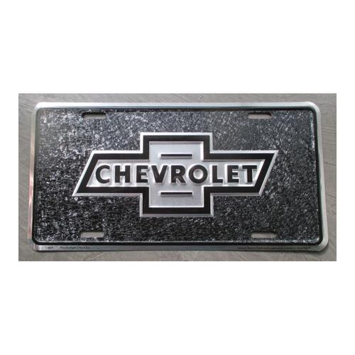 Plaque D'immatriculation Chevrolet Noir Martelé Tole Usa