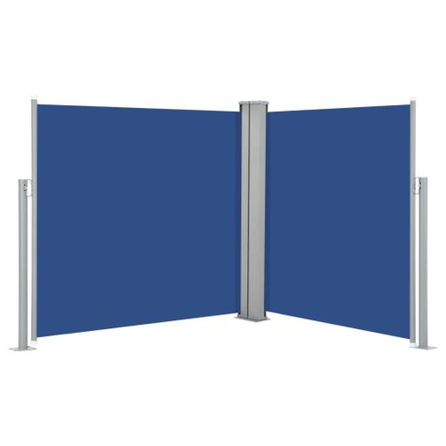 Auvent Paravent Store Brise-Vue Latéral Rétractable De Patio Jardin Terrasse Balcon Protection Visuelle Écran 120 X 600 Cm Bleu Helloshop26 02_0007133