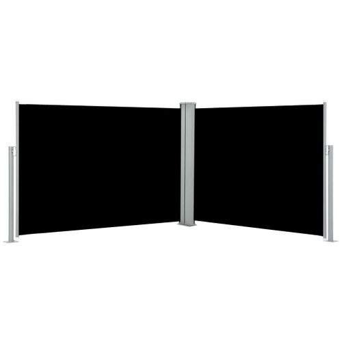 Auvent Paravent Store Brise-Vue Latéral Rétractable De Patio Jardin Terrasse Balcon Protection Visuelle Écran Noir 120 X 1000 Cm Helloshop26 02_0007430