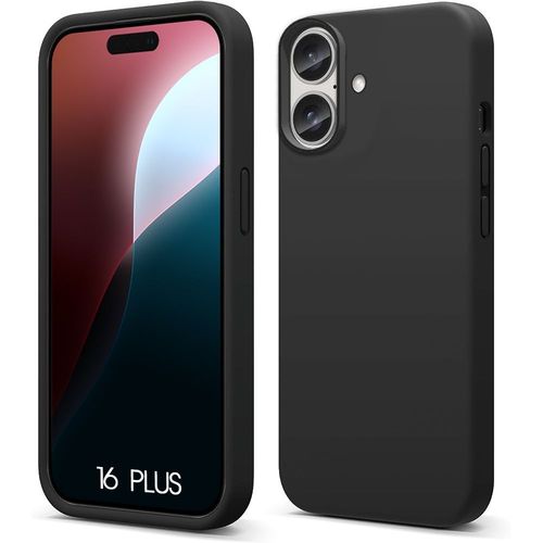 Coque Pour Iphone 16 Plus - Protection Silicone Doux Ultra Slim Antichoc Noir - E.F.Connection