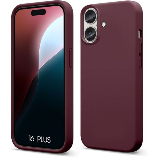 Coque Pour Iphone 16 Plus, Protection Silicone Liquide Mat Anti-Rayures - Rouge Bordeaux - E.F.Connection