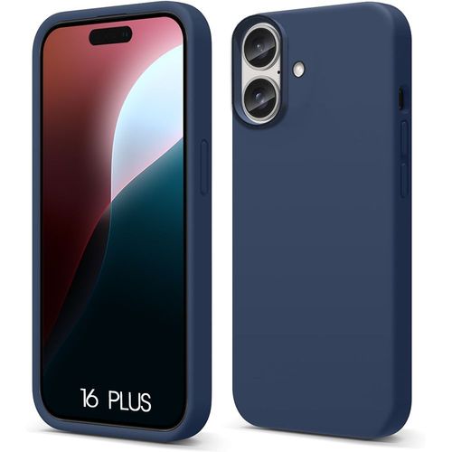 Coque Pour Iphone 16 Plus - Silicone Liquide Protection Slim Anti-Rayures Bleu Marine - E.F.Connection