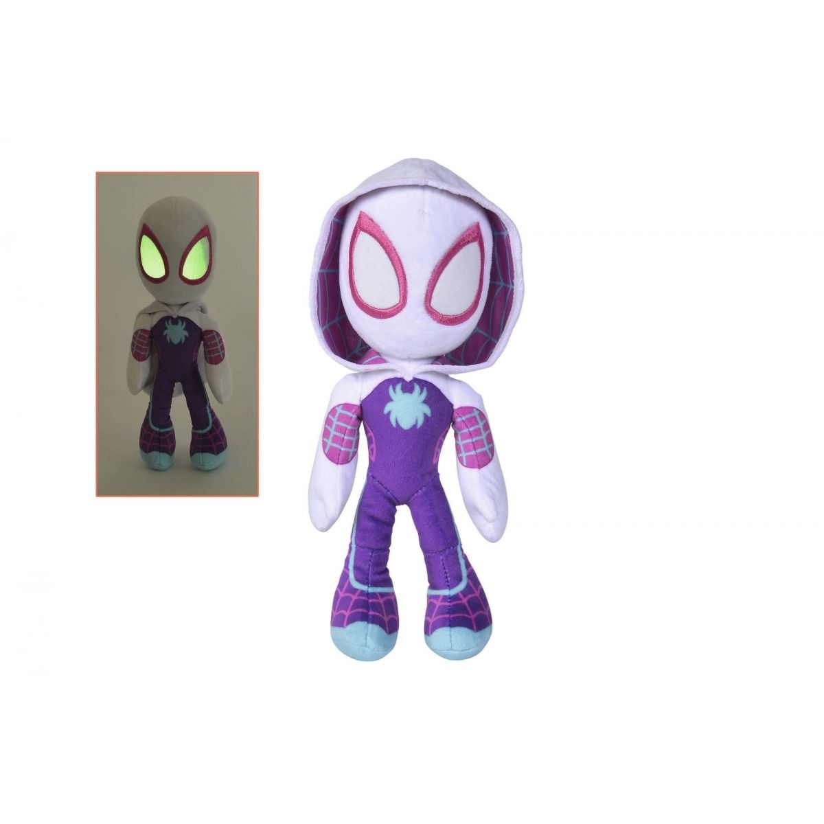 Marvel - Peluche Glow In The Dark Eyes Ghost Spider 25 Cm