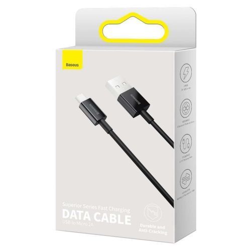 Baseus Micro Usb Superior Cable, Fast Charging Cable 2a 1m Black (cam