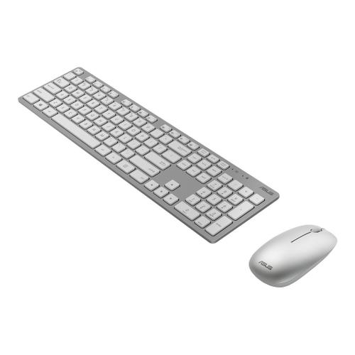 Asus W5000 Clavier et souris sans fil 2,4 GHz gris et blanc