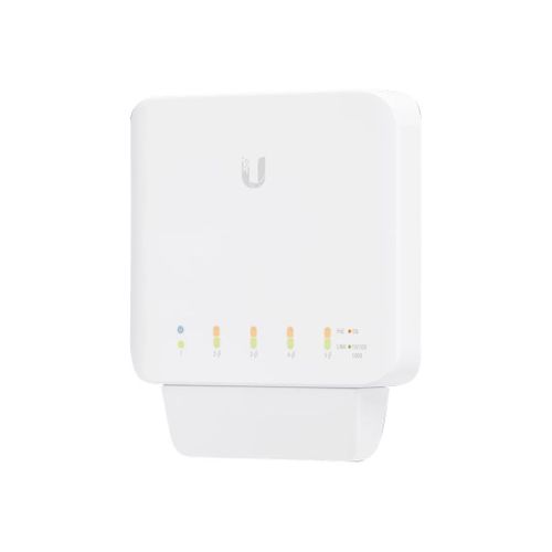 Ubiquiti UniFi Switch USW-FLEX - Commutateur - Géré - 4 x 10/100/1000 (PoE) + 1 x 10/100/1000 (PoE) - fixation murale, montable sur tringle - PoE (46 W)