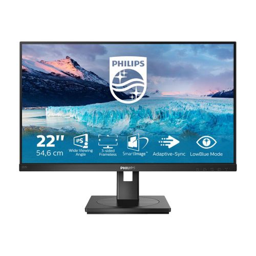 Philips S-line 222S1AE - Écran LED - 22" (21.5" visualisable) - 1920 x 1080 Full HD (1080p) @ 75 Hz - IPS - 250 cd/m² - 1000:1 - 4 ms - HDMI, DVI-D, VGA, DisplayPort - haut-parleurs - noir...