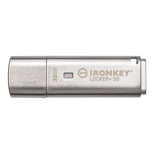Kingston IronKey Locker+ 50 - Clé USB - chiffré - 32 Go - USB 3.2 Gen 1