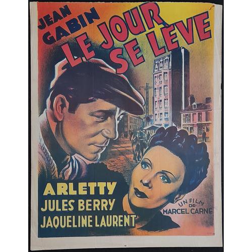 Jean Gabin * Le Jour Se Lève * Film 1939 Marcel Carné - Affiche De Cinéma Belge Pour La Sortie Années 50 * 45x36 Cm Movie Poster * Jean Gabin ; Arletty ; Jules Berry, Bernard Blier / Jacques Prévert