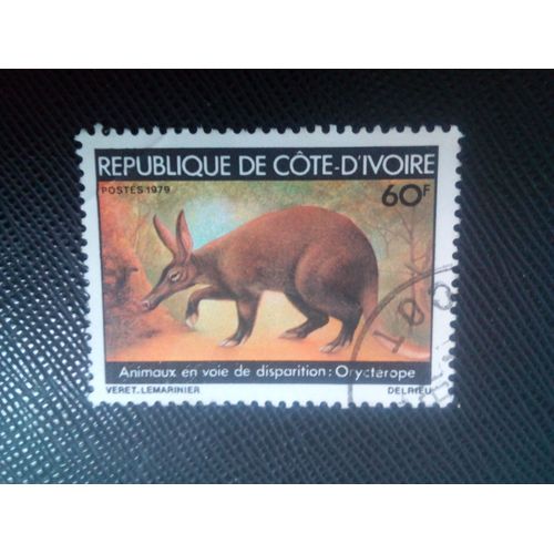 Timbre Cote D'ivoire Y T 503 Animaux En Voie De Disparition Oryctérope (Orycteropus Afer) 1979 ( 151006 )
