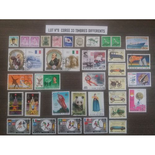 Lot 8 Corée 33 Timbres Différents