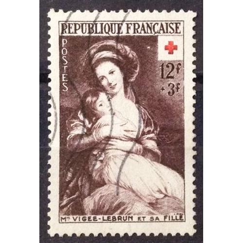 Croix Rouge 1953 - Vigée-Lebrun Et Sa Fille 12f+3f Brun (Très Joli N° 966) Obl - Cote 8,00€ - France Année 1953 - Brn83 - N27691