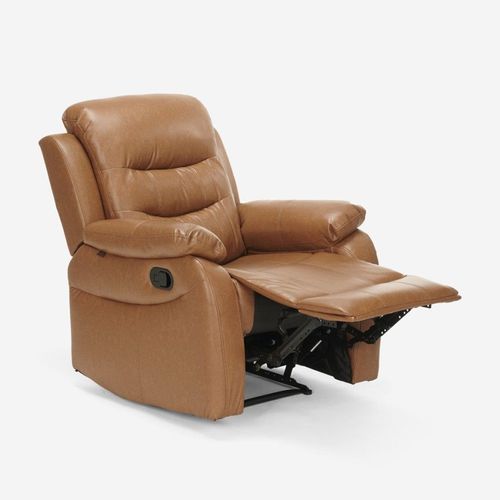 Fauteuil Relaxant Lux Dossier Inclinable Repose Pied Cuir Synthétique Rembourré Relax Salon Tv Maison Marron