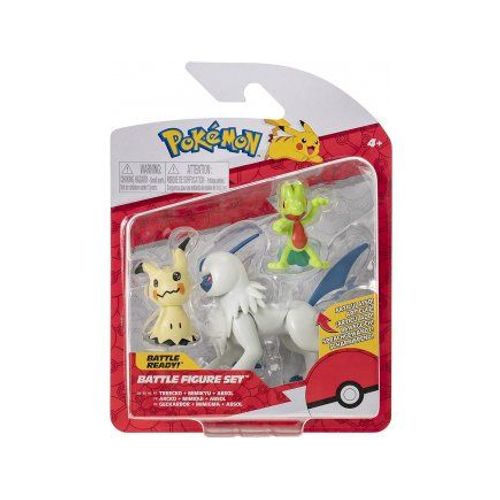 Coffret 3 Pokemon Arcko Mimiqui Absol De Combat - Set Figurine Pokemon Vert Et Gris + 1 Carte Tigre - Jouet Gar?On