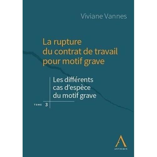 La Rupture Du Contrat De Travail Pour Motif Grave - Volume 3