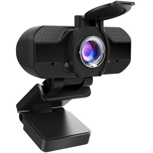 Webcam USB 1080p avec couvercle, webcam pour PC, ordinateur de bureau,  ordinateur portable, webcam en streaming avec micro intégré, Plug and Play  Video Calling Computer Camera