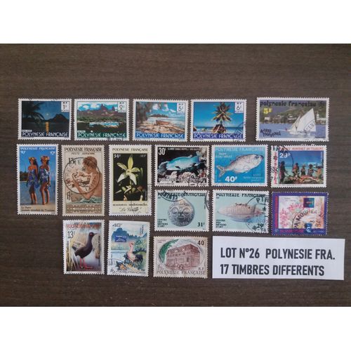 Lot 26 Polynésie Française 17 Timbres Différents
