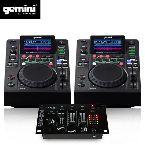 Double Platines Lecteurs LCD Gemini MDJ-500 Pro USB MP3 Media Player Mode MIDI + Table de Mixage